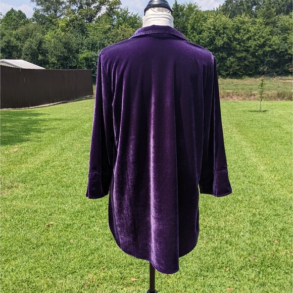 COLDWATER CREEK Velour Pullover Top Medium - Picture 2 of 10